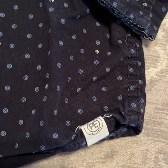Perry Ellis Navy Blue Polka Dot Print Button Down Shirt Toddler Size 4T - Picture 6 of 8